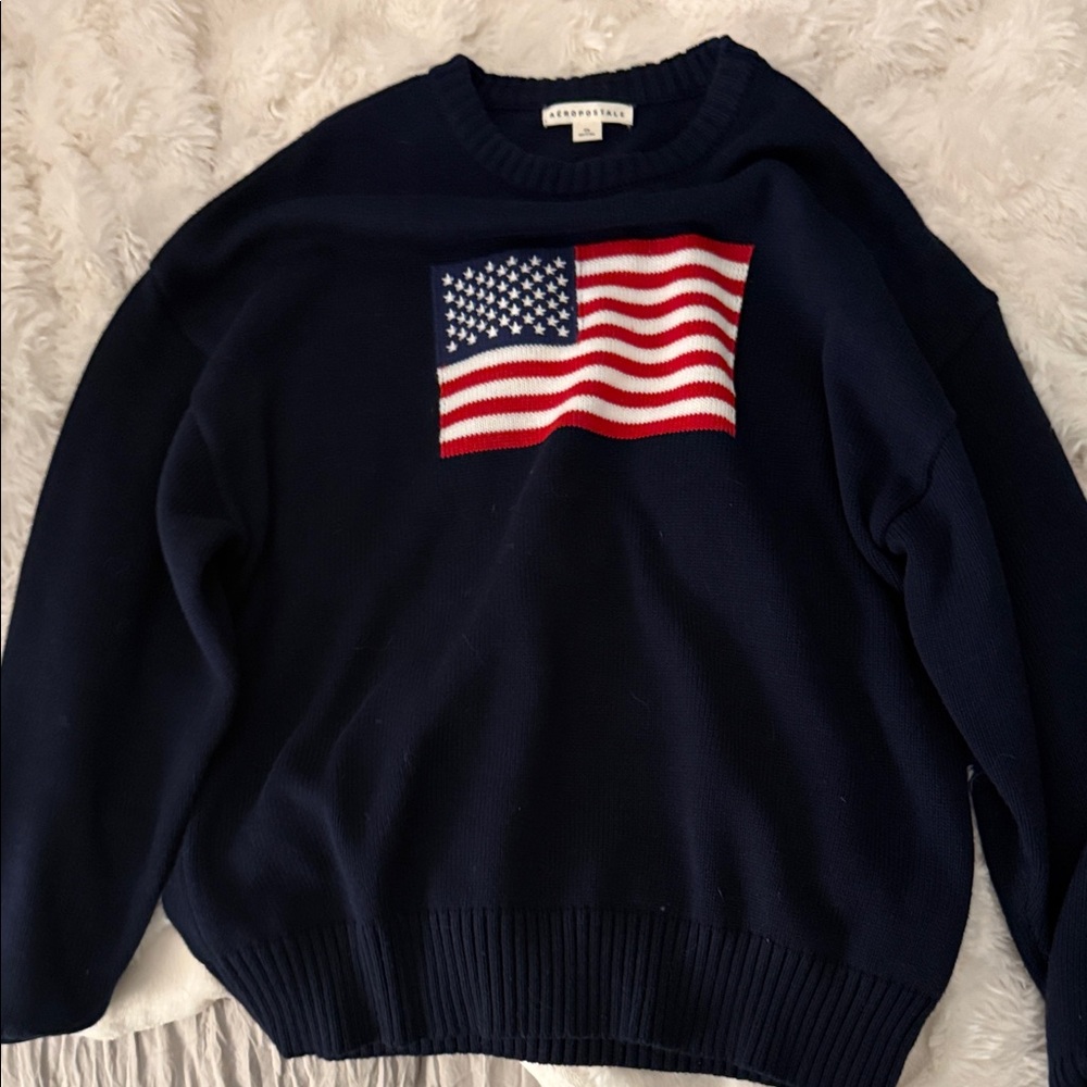 Aeropostale Navy American Flag Sweater XS excellent condition